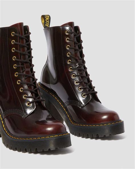 kendra womens arcadia leather heeled boots dr martens