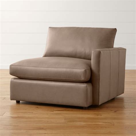Lounge Ii Leather Right Arm Chair Lavista Smoke Crate And Barrel