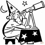 Telescope Coloring Astronomer Ancient Observing Using Sky Pages Star Drawing Wizard Gif Printable Through sketch template
