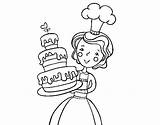 Coloring Homemade Cake Birthday Coloringcrew sketch template