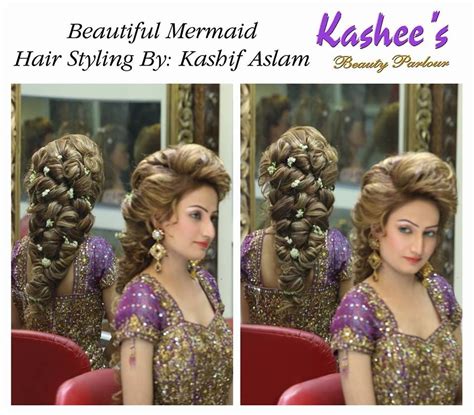 beautiful mairmaid hair styling by kashif aslam glamorous hair bridal updo hair styles