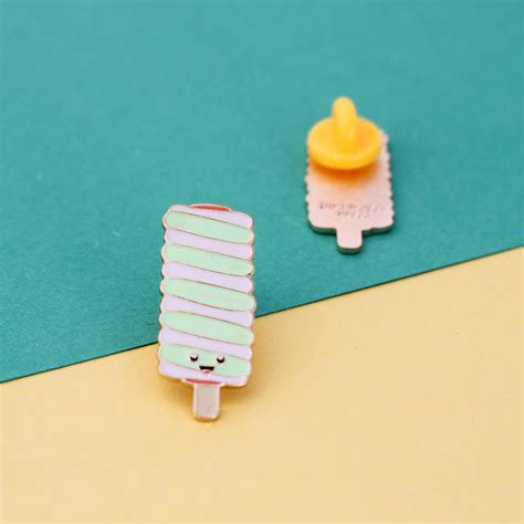 retro ice cream soft enamel pin badge twister ice lolly by bird house