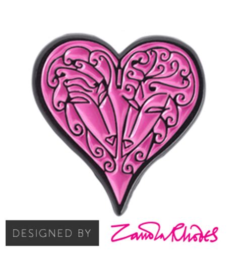 Zandra Rhodes Pink Heart Pin Badge Cancer Research Uk Online Shop