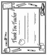Teacher Coloring Thank Certificate Printable Pages Appreciation Awards Cards Crayola Teachers Year End Sheets Template Thanks Gifts Print School Gift sketch template