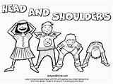Toes Knees Head Shoulders Coloring Pages Color Body Week Song Shoulder Sketch Emotions Felt Thoughts Where Kids English Sketchite Toe sketch template