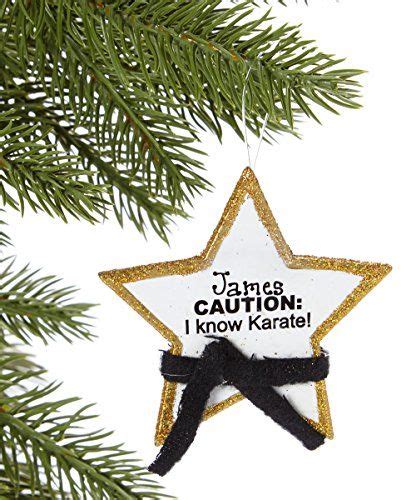 “caution I Know Karate ” Karate Star Christmas Ornaments Top
