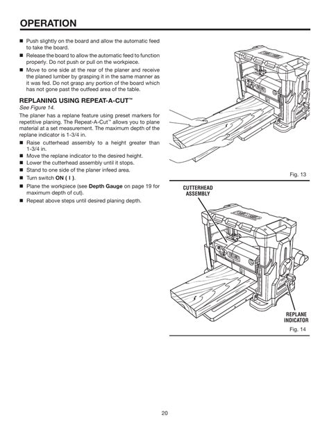 operation ridgid   thickness planer  user manual page