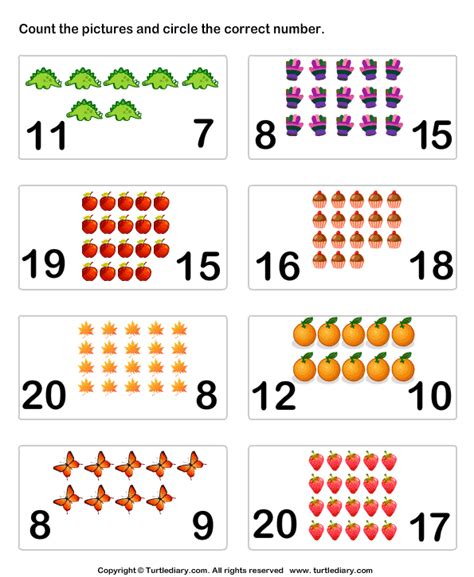 count pictures turtlediarycom kindergarten math worksheets