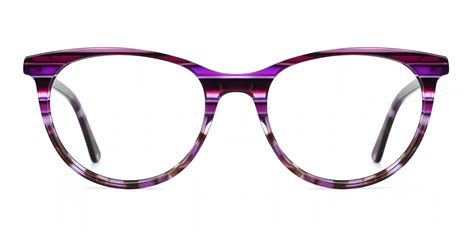 Linda Purple Round Modish Acetate Eyeglasses