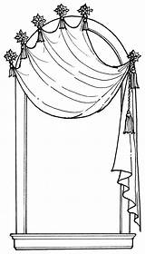 Curtain Curtains Cortina Arched Treatment sketch template