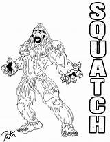 Bigfoot Coloring Sasquatch Getdrawings sketch template