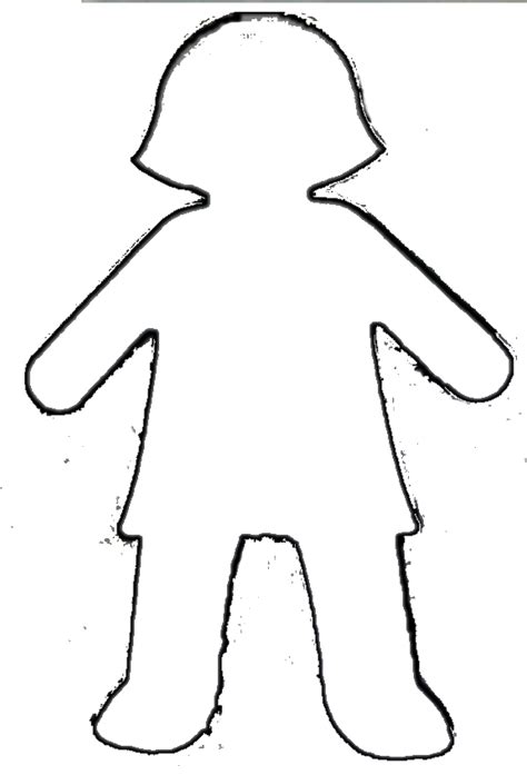 girl outline template clipart
