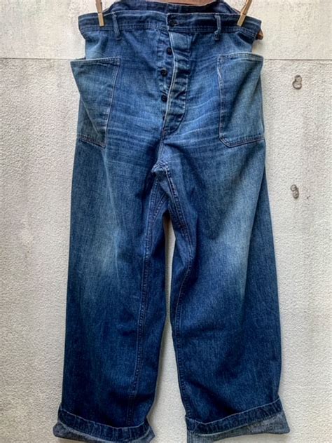 今季一番 40s us navy vintage denim trousers 巻きパンツ asakusa sub jp