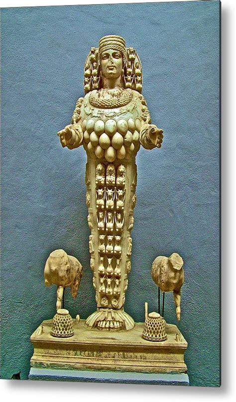 sculpture of artemis goddess of fertility in ephesus museum turkey