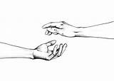 Reaching Hands Poster Hand Drawing Desenio Each Two Another sketch template