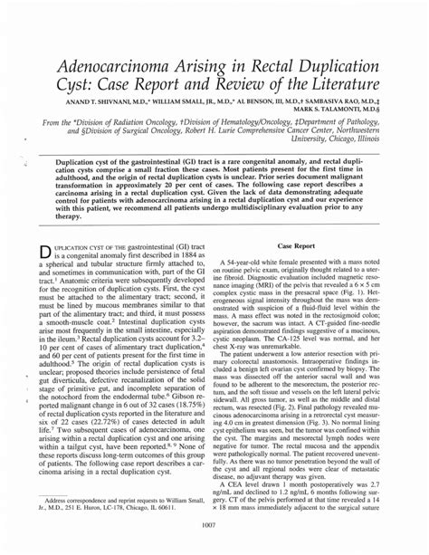 pdf adenocarcinoma arising in rectal duplication cyst case report