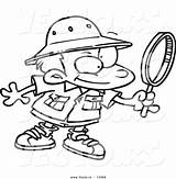 Clipart Cartoon Detective Archaeology Magnifying Glass Coloring Archaeologist Boy Outline Using Drawing Vector Clip Leishman Ron Kids Find Clipground Use sketch template