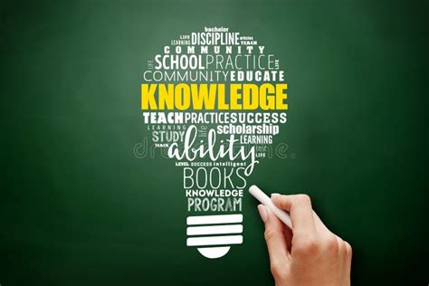 knowledge light bulb word cloud collage stock photo image  concept