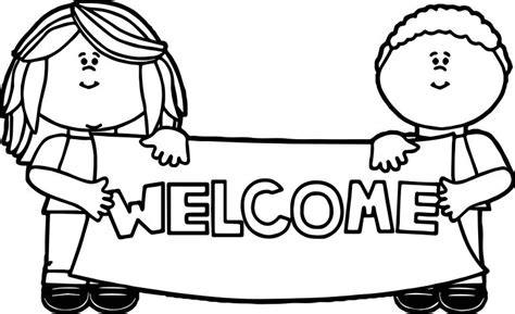 kids holding  sign coloring page wecoloringpagecom