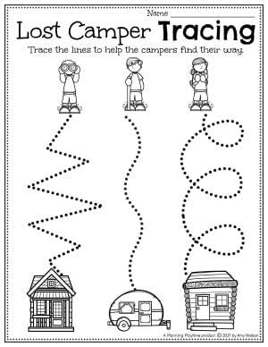 camping worksheets  preschool planning playtime