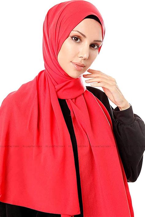 Ayla Red Chiffon Hijab Gülsoy Brands