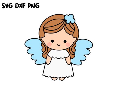 small cute angel illustration svg png dxf angel clipart  girl