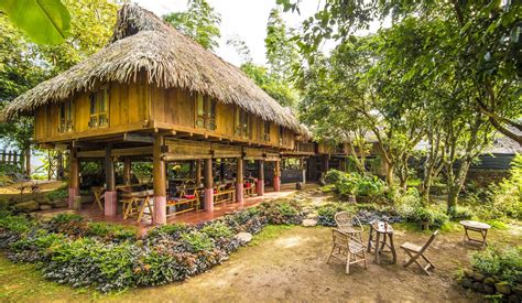 traditional stilt house pu luong tree house