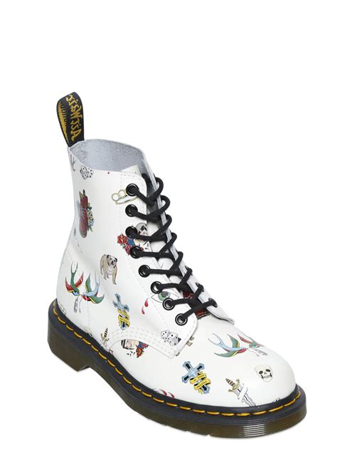 dr martens mm tattoo leather  white  men lyst
