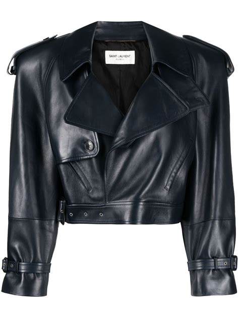 Saint Laurent Cropped Leather Jacket Farfetch