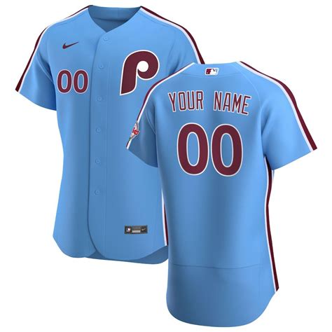 Men S Philadelphia Phillies Light Blue 2020 Alternate Authentic Custom