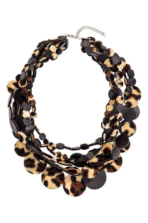 multistrand necklace leopard print ladies hm gb leopard print necklace fashion