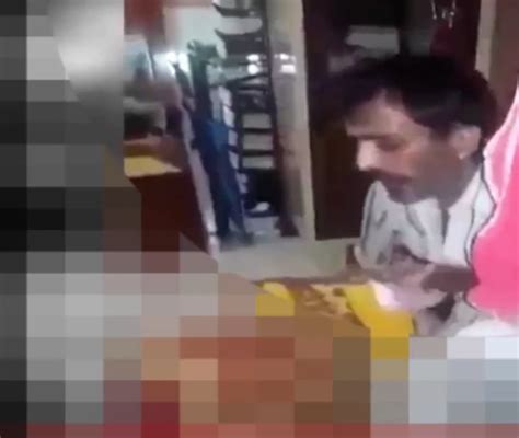shocking video shows man strangling mother while wife