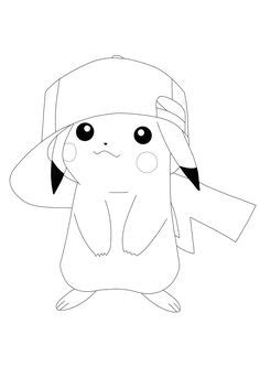 pikachu  hat coloring pages   coloring sheets  pokemon