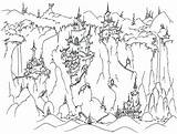 Coloring Pages Castle Geology Spooky Cliff Waterfall Cliffs Cave Waterfalls Printable Adults Castles Mountains Sand Sheets Landform Alphabet Getcolorings Popular sketch template