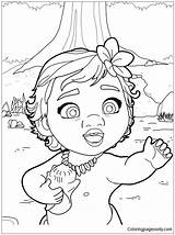 Moana Baby Pages Coloring Princess Color sketch template