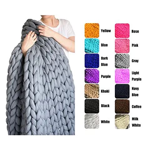 extra thick wool blanket ultra cozy chunky knitted design yinz buy