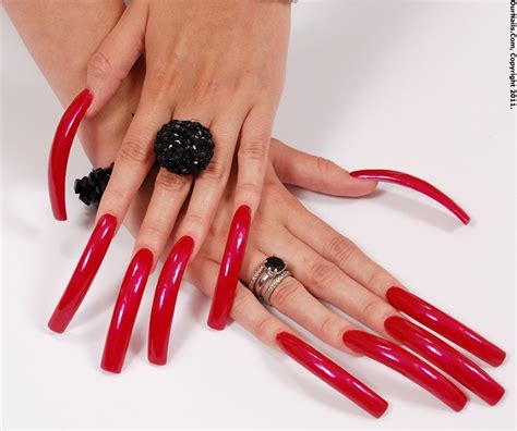 nope that s creepy curved nails long red nails flare nails