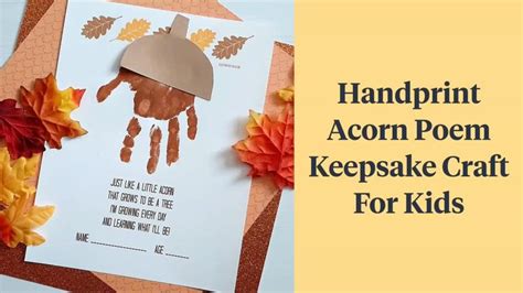handprint acorn poem fall kid craft idea wfreebie video fall