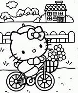 Kitty Hello Coloring Cycling Pages Mermaid Library Cartoon Codes Insertion sketch template
