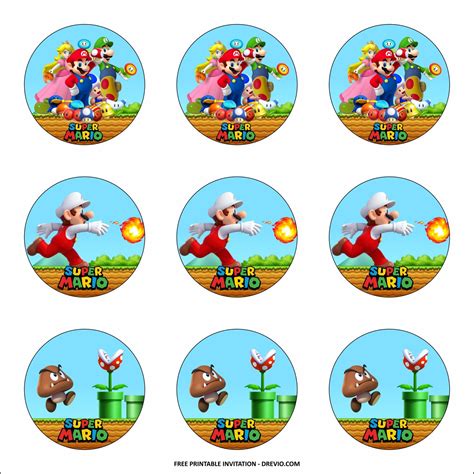 printable super mario themed birthday party kits template