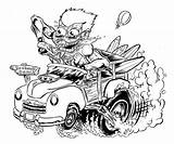 Coloring Pages Rod Rat Fink Hot Car Lowrider Drawings Cartoon Adult Colouring Sketch Color Kids Monster Print Bear Cars Pencil sketch template