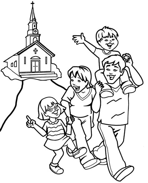 christian family   beautiful coloring page  children