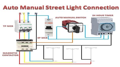 street light auto manual connection street light connection diagram solar power street light
