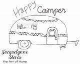 Camper Happy Embroidery Pattern Coloring Patterns Jacquelynnesteves Quilting Stationery Jun Sewing Featured Adult Designs Choose Board sketch template