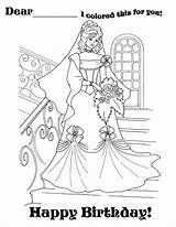 Birthday Coloring Princess Happy Pages Disney Colouring Color Easter Card Library Clipart Popular sketch template