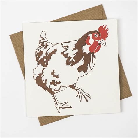 chicken card penguin ink