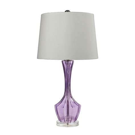 Dimond Translucent Purple Glass Pure White Shade Table Lamp Free