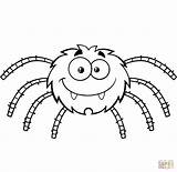 Coloring Spider Cartoon Funny Pages Printable sketch template