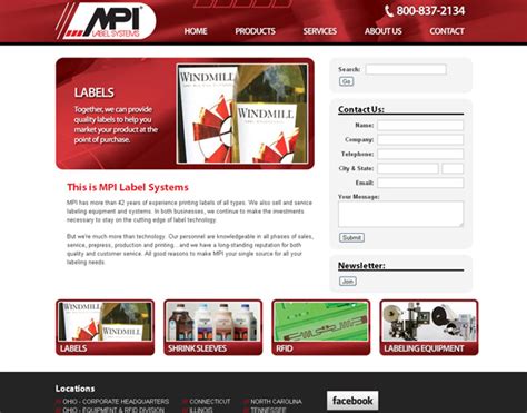 sebring  website design mpi label systems spire advertising web design