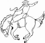 Cowboys Bronc Taureau Colorear Farwest Rodeo Cheval Disegno Kategorien sketch template